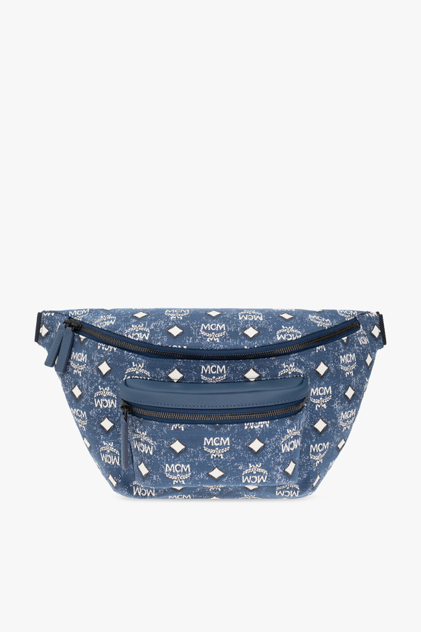 Blue mcm best sale fanny pack